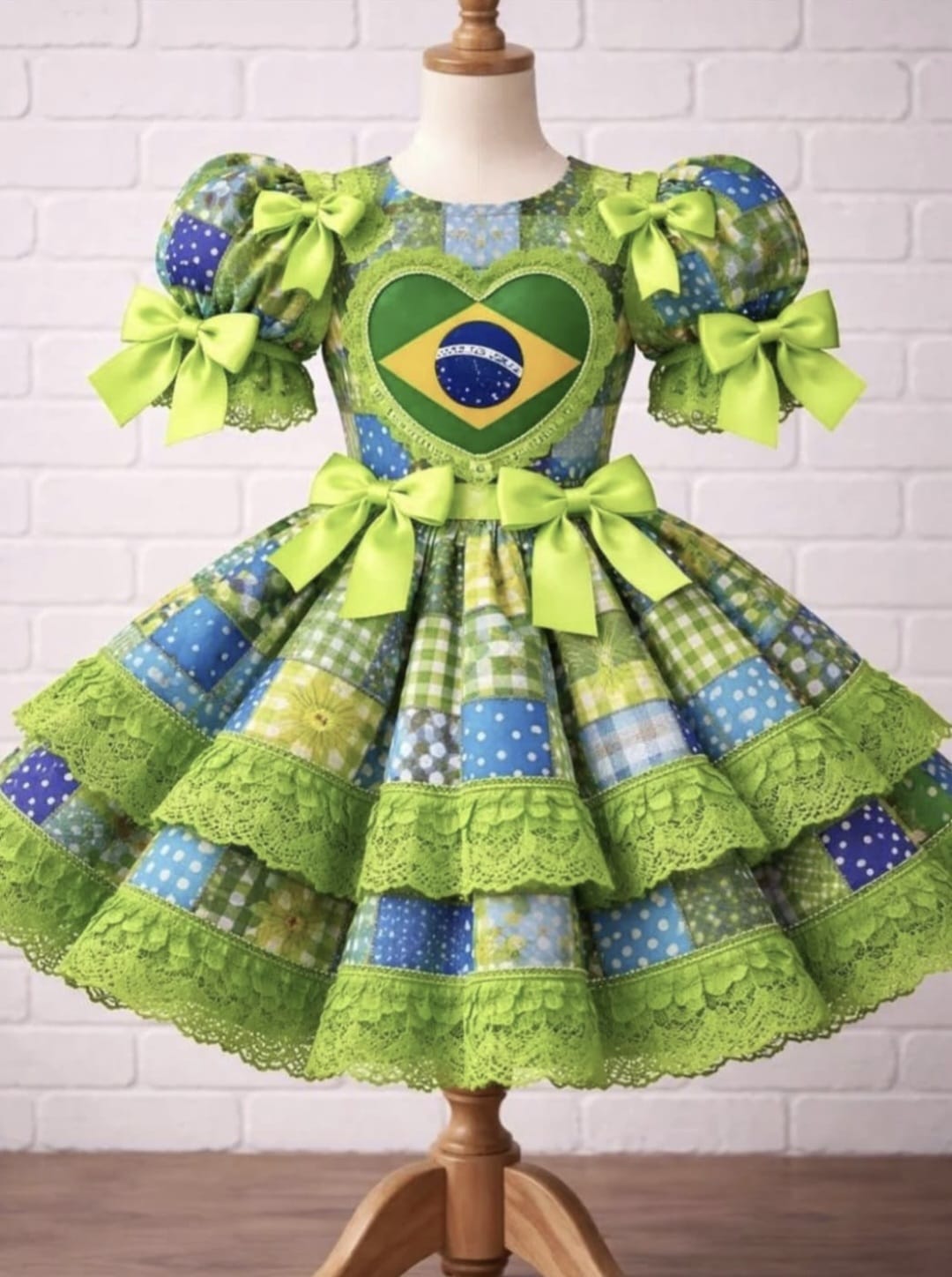 Vestido Festa Junina Infantil Luxo 🌽✨